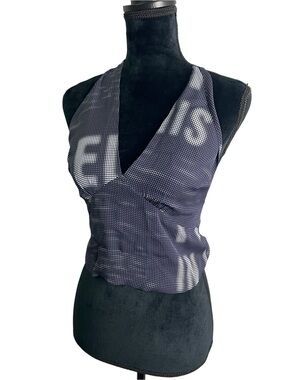 Realisation Par Elvis Presley Memphis Moody Halter Top in Blue Small